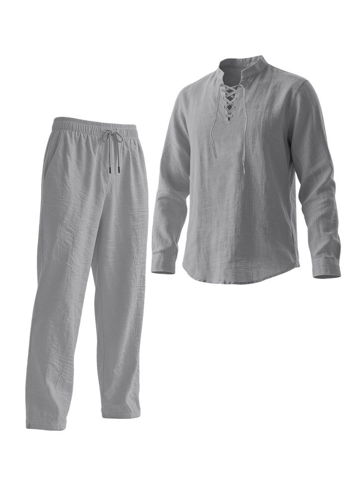 Herren Elegantes Freizeit-Set mit atmungsaktivem Oberteil und bequemen Hosen Echoarchiv