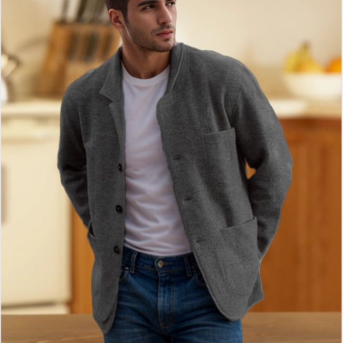 Herren Übergangsjacke aus hochwertigem Material mit stilvollem Kragen und praktischen Taschen Echoarchiv