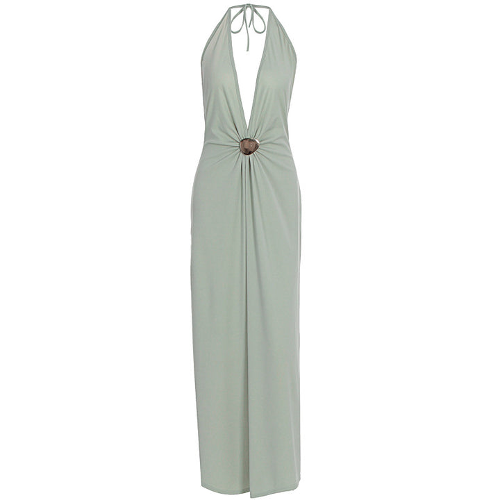 Damen Elegantes Wickelkleid mit tiefer V-Ausschnitt und raffiniertem Gürtel Echo Archiv