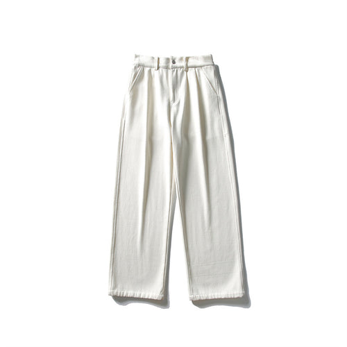 Damen Hochtaillierte weite Bundfaltenhose mit geradem Bein und Eingrifftaschen Echoarchiv