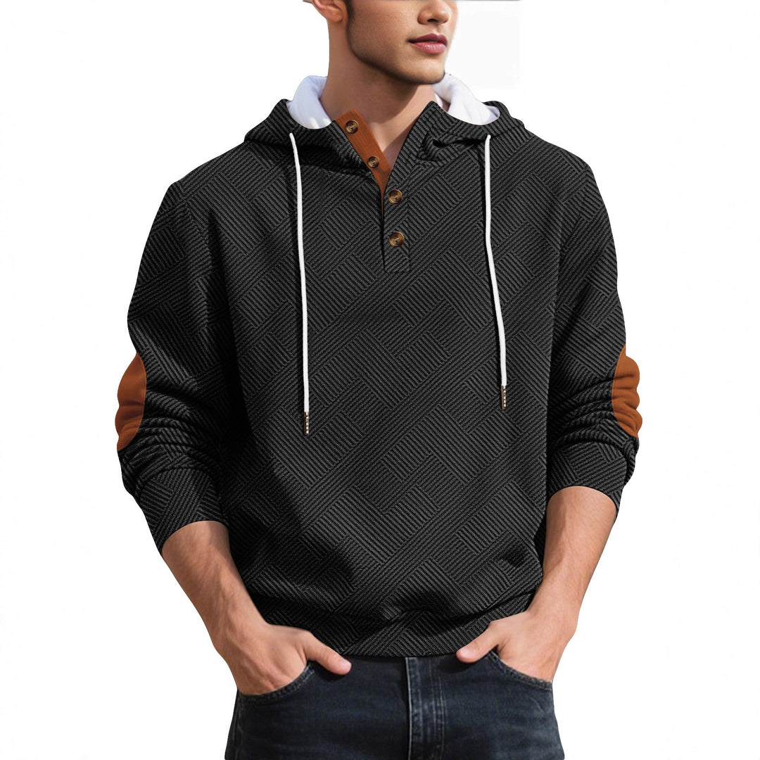 Herren modischer Kapuzenpullover mit strukturiertem Material und modischen Akzenten Echoarchiv
