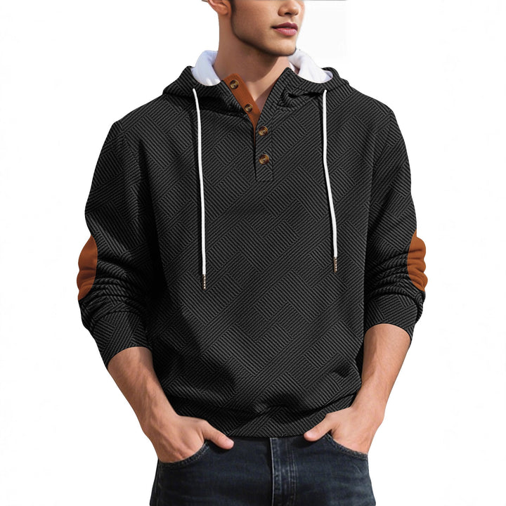 Herren modischer Kapuzenpullover mit strukturiertem Material und modischen Akzenten Echoarchiv