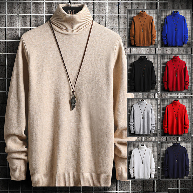 Herren eleganter Rollkragenpullover aus feiner Baumwolle mit strukturiertem Design Echoarchiv