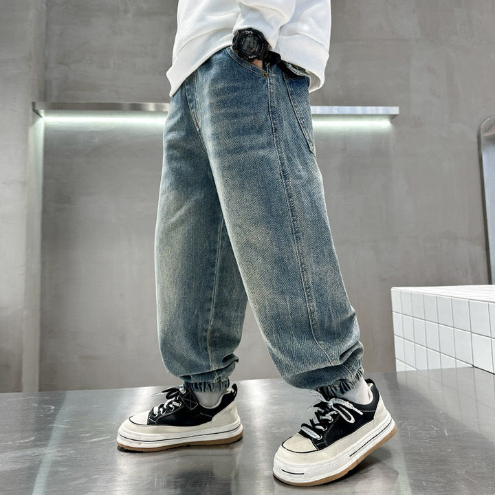 Unisex lässige Denim-Hose mit elastischem Bund Echo Archiv