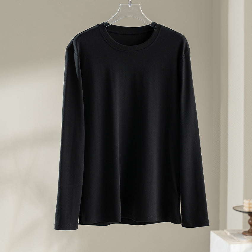 Damen Langärmeliges Rundhals-Longsleeve aus Modal-Mix mit fließender Silhouette Echoarchiv