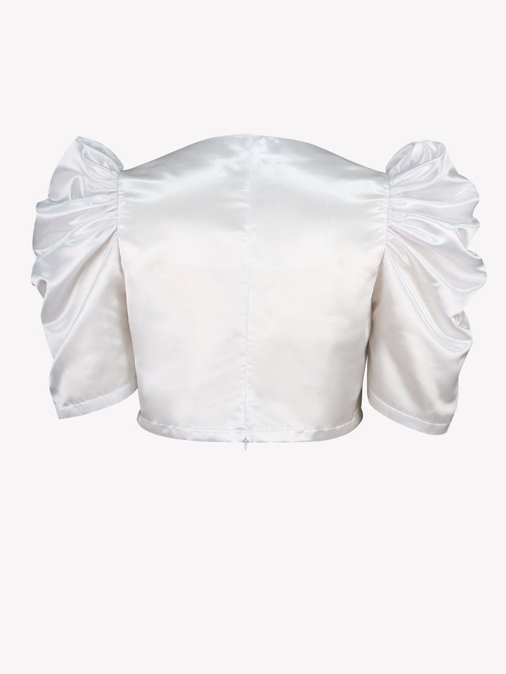 Damen Satin Bluse mit voluminösen Puffärmeln Echo Archiv