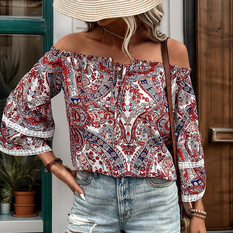 Damen Off-Shoulder Bluse Echo Archiv