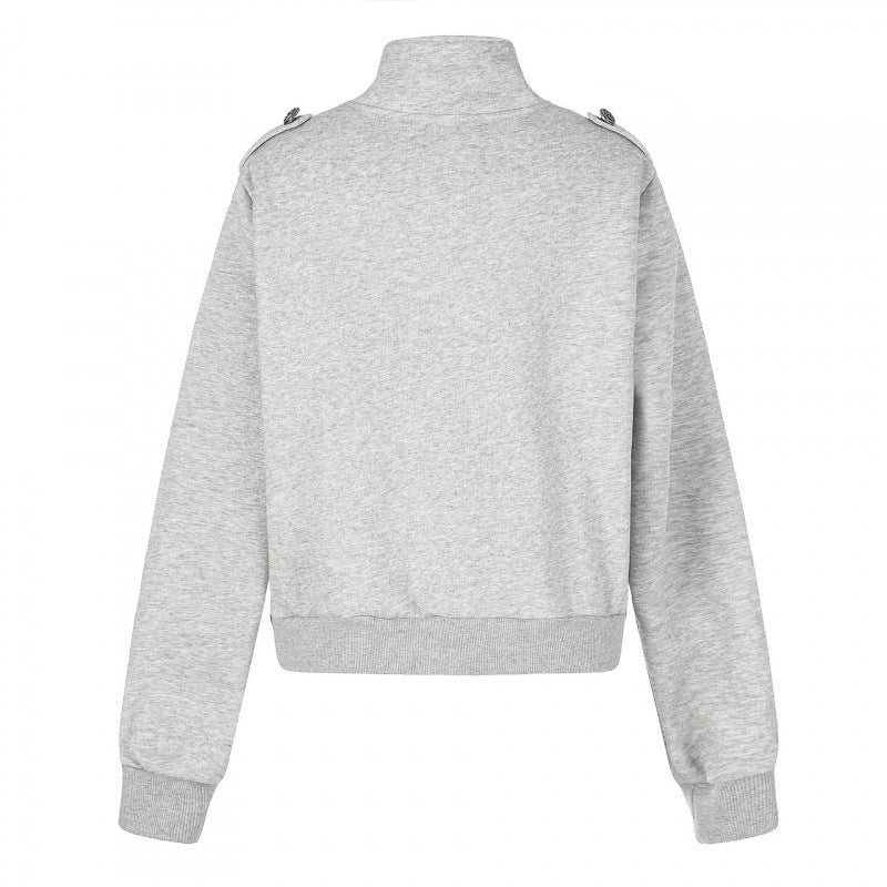 Unisex Sweatjacke im Military-Look mit doppelter Knopfleiste Echo Archiv