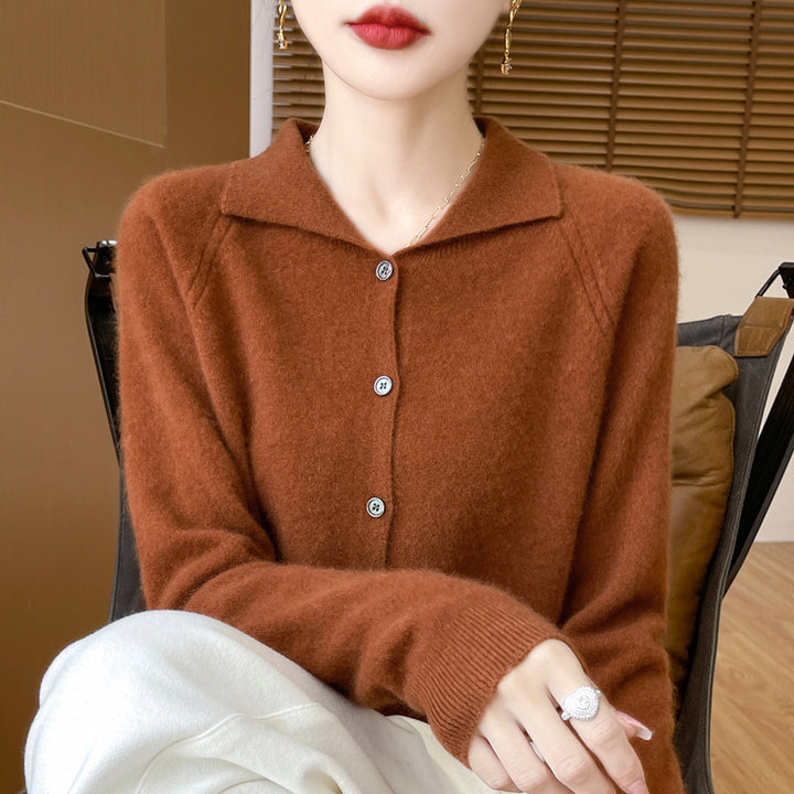 Damen Kuscheliger Reverskragen-Cardigan im Kaschmir-Look mit Mohair-Effekt Echoarchiv