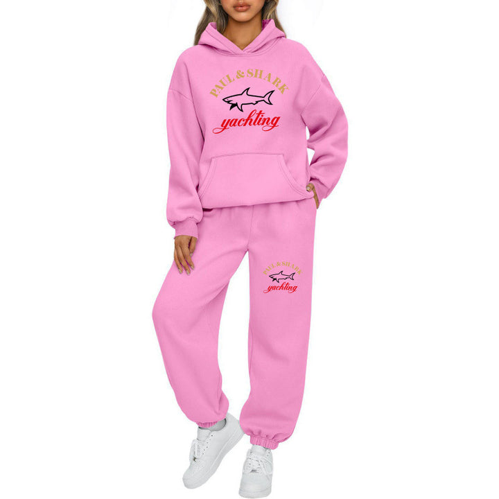 Damen nan oversized Hoodie und Jogginghose Set mit Kapuze Kängurutasche und gerippten Bündchen Echo Archiv