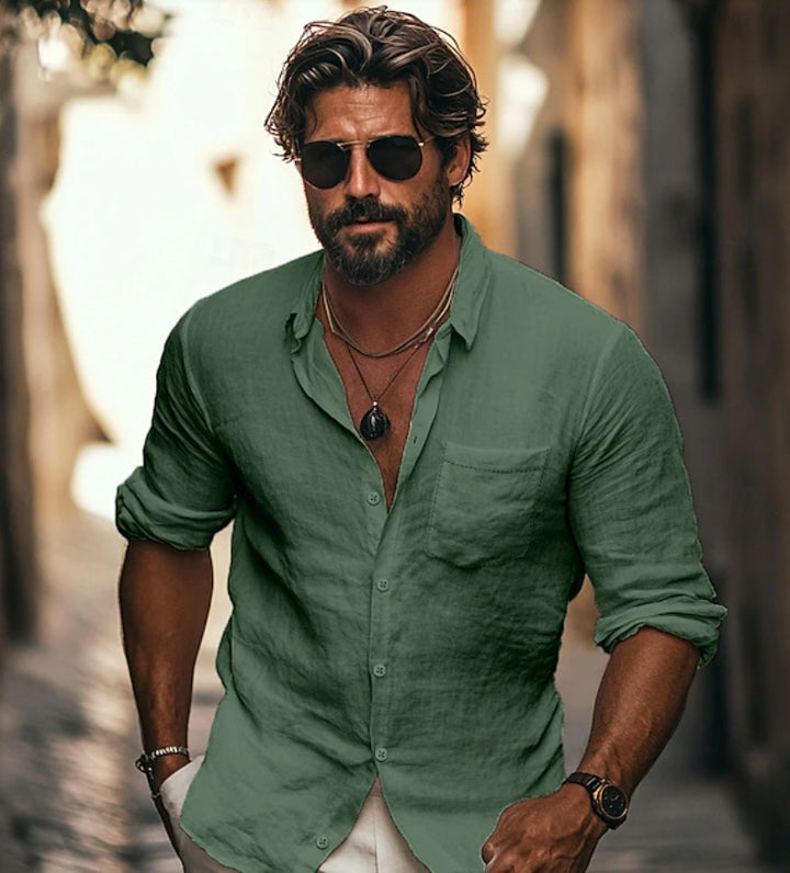 Herren Leichtes Sommertunika Hemd Echoarchiv
