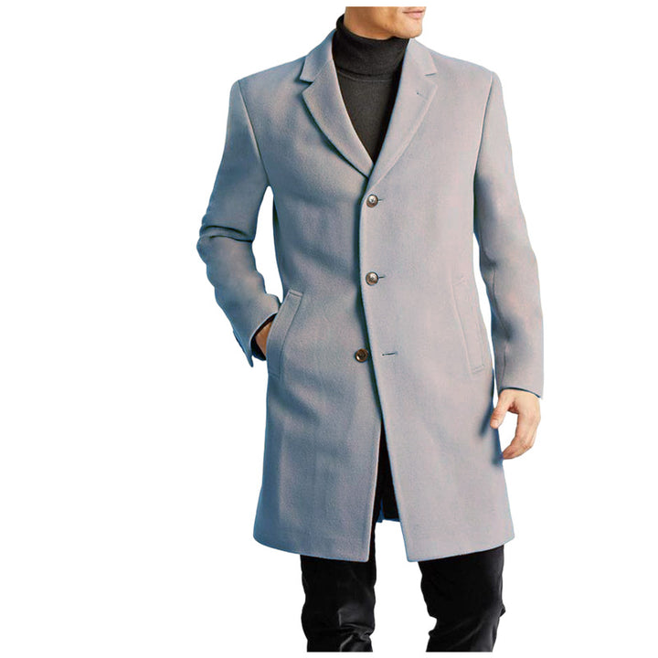 Herren eleganter Langmantel mit modernem Schnitt und praktischen Taschen Echoarchiv
