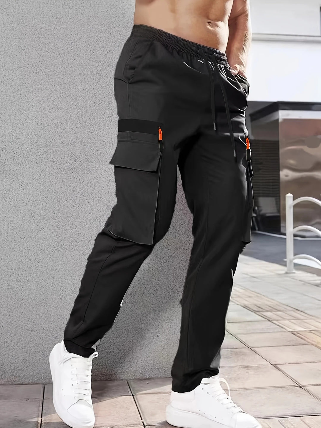 Herren Cargohose im Joggerstil mit elastischem Bund, Tunnelzug & Mehrfachtaschen Echo Archiv