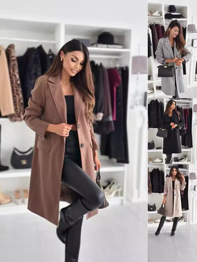 Damen Lange und elegante Winterjacke mit schmalem Schnitt Echoarchiv
