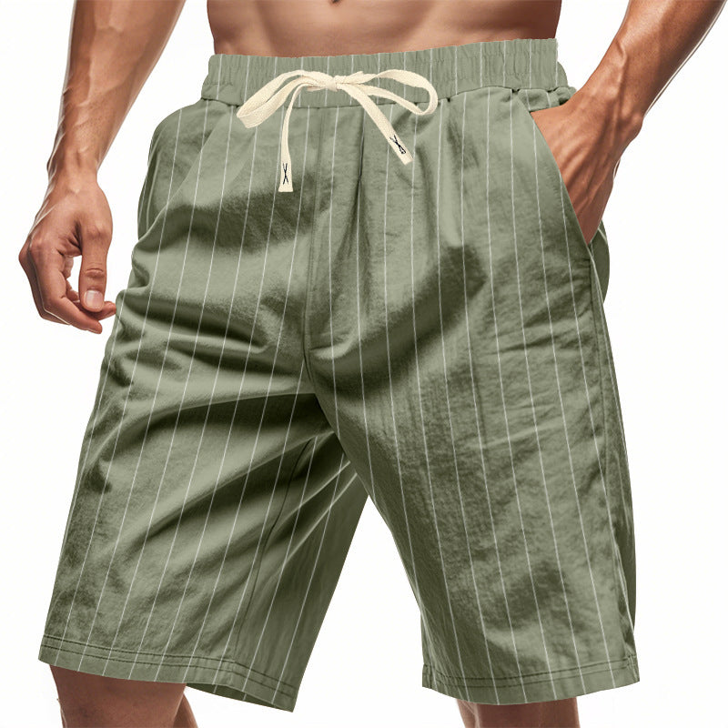 Herren Strandshorts mit vertikalem Streifenmuster und elastischem Kordelzug Echoarchiv