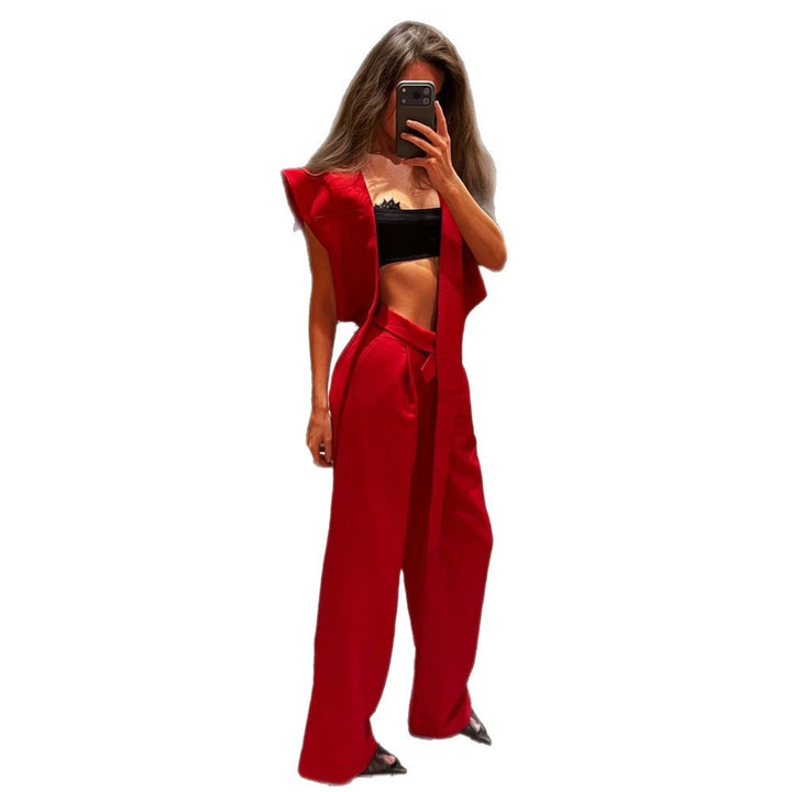 Damen Ärmellose Longline-Weste mit schulterbetonter Silhouette Echoarchiv