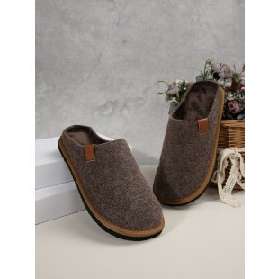 Damen Gefütterte Wolloptik-Hausschuh-Mules mit Teddyfutter und rutschfester Laufsohle Echo Archiv