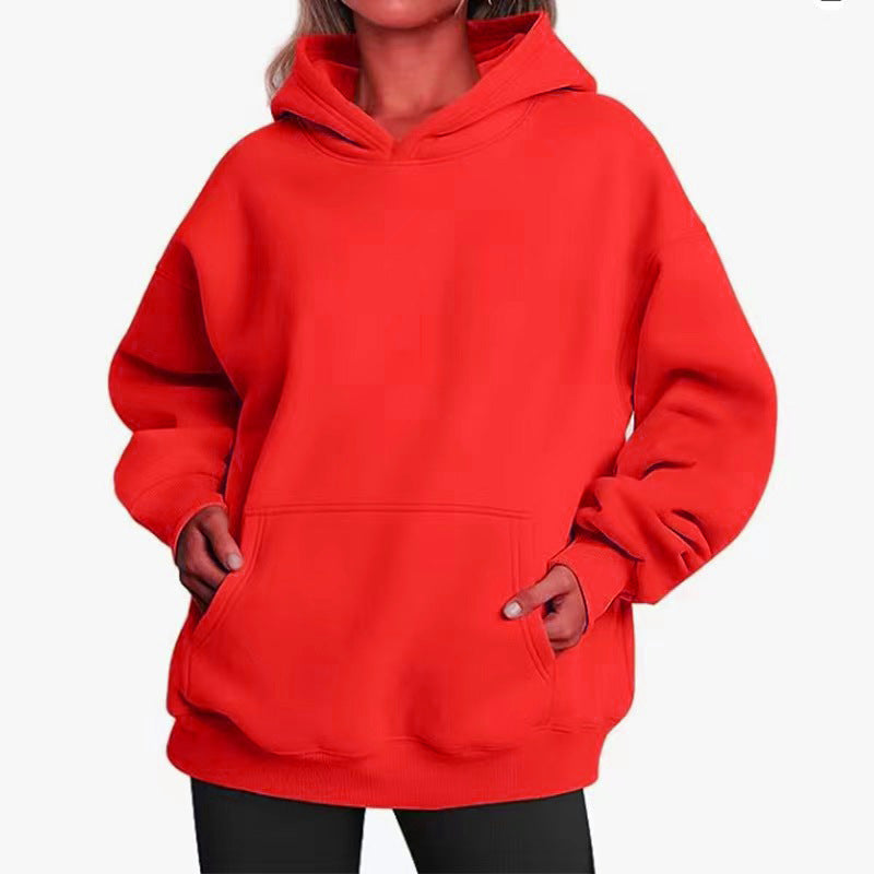 Damen nan extralanger Oversize-Kapuzenpullover im Boxy-Schnitt mit Kängurutasche und geripptem Abschluss Echo Archiv