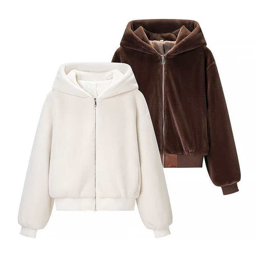Damen Wende-Kapuzenblouson mit Plüsch- und Fleece-Seite Echo Archiv