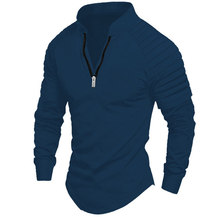 Herren Sportliches Langarmshirt mit Stehkragen und Reißverschluss Echoarchiv