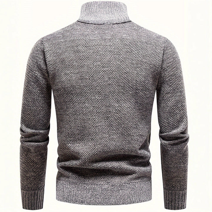Herren Thermo-Strickpullover mit Stehkragen und Halbzip – Marzano