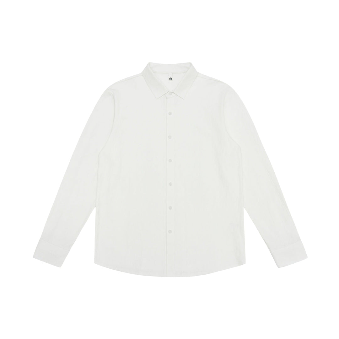Herren Feines Baumwoll-Twill Hemdjacken‑Style mit Kentkragen und abgerundetem Saum Echoarchiv