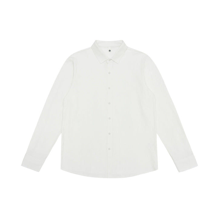 Herren Feines Baumwoll-Twill Hemdjacken‑Style mit Kentkragen und abgerundetem Saum Echoarchiv