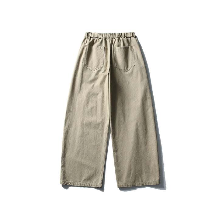 Damen Weite Cropped-Hose mit elastischem Bund und dekorativen Nahtpasse Echoarchiv