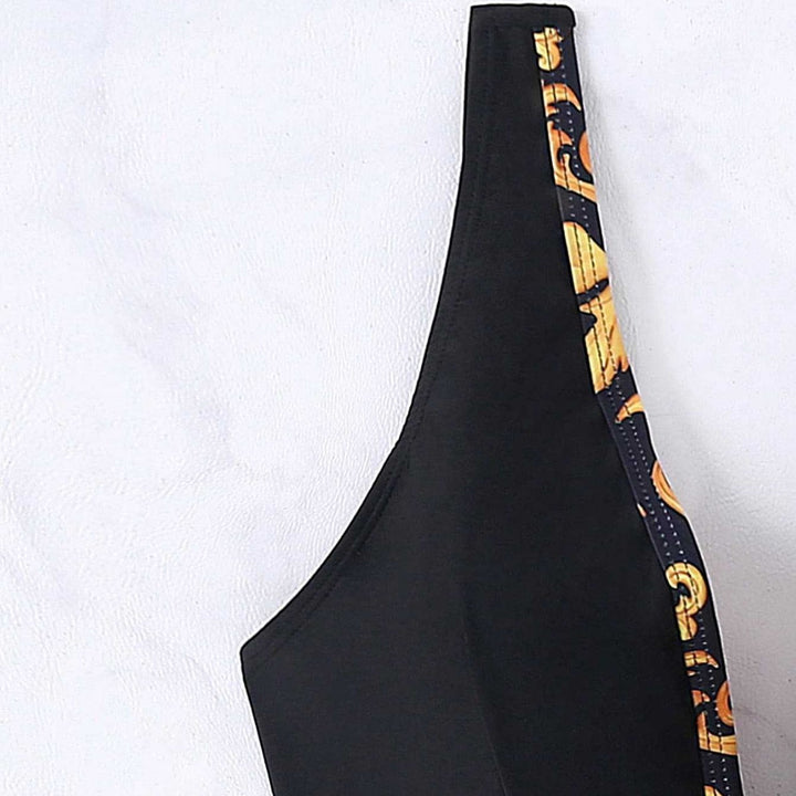 Damen Einteiliger Badeanzug mit tiefem V-Ausschnitt und eleganter Gürtel-Detail Echo Archiv
