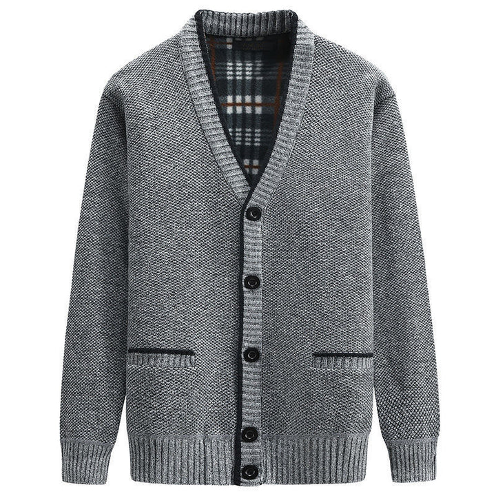 Herren Strickjacke mit V-Ausschnitt und hochwertigen Details Echoarchiv
