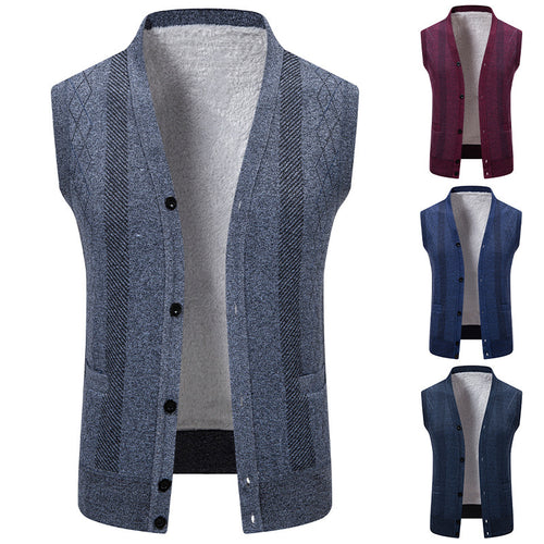 Herren Strickjacke mit klassischem V-Ausschnitt und feinem Zopfmuster Echoarchiv