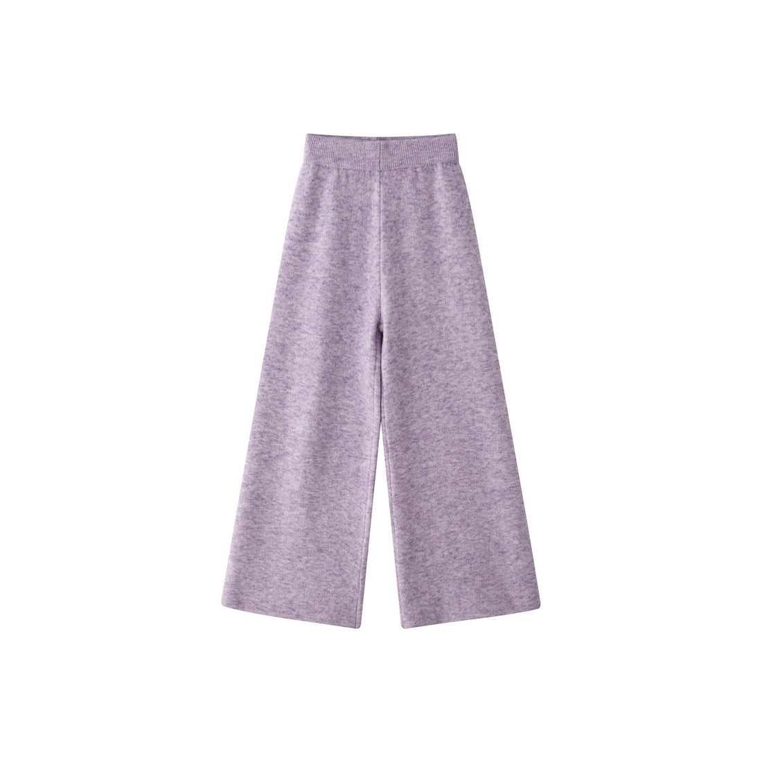 Damen Hochtaillierte flauschige Strickpalazzo‑Hose mit weitem Bein Echoarchiv