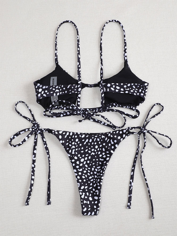 Damen Triangel-Bikini-Set mit asymmetrischem Schnitt und verspieltem Design Echo Archiv