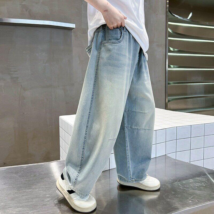 Damen Locker geschnittene Jeanshose mit elastischem Bund Echo Archiv