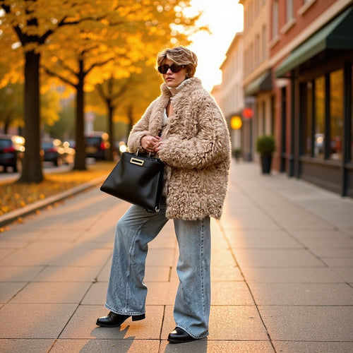 Damen Oversized Kunstfellmantel mit hohem Kragen und Teddystruktur Echo Archiv