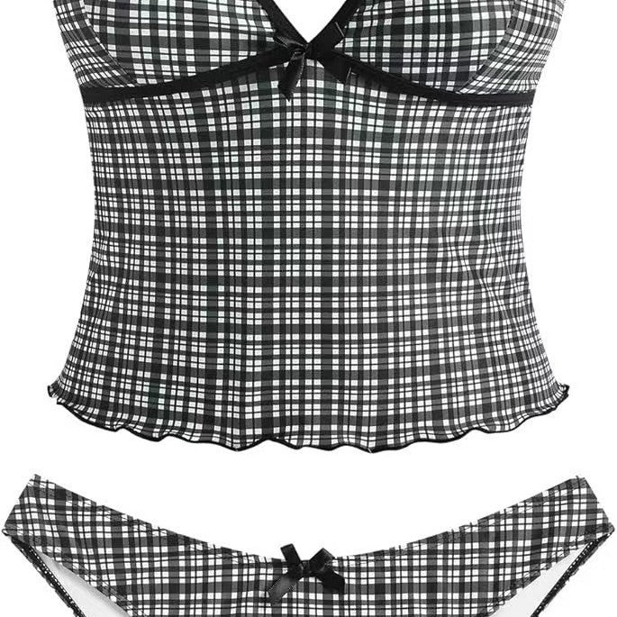 Damen Bikini-Set mit ausgestelltem Oberteil und verstellbaren Trägern Echo Archiv
