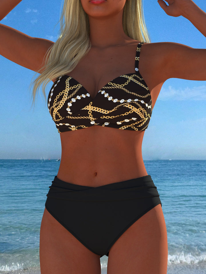 Damen Bikini-Set mit elegantem Kettenmotiv und komfortablem Schnitt Echo Archiv
