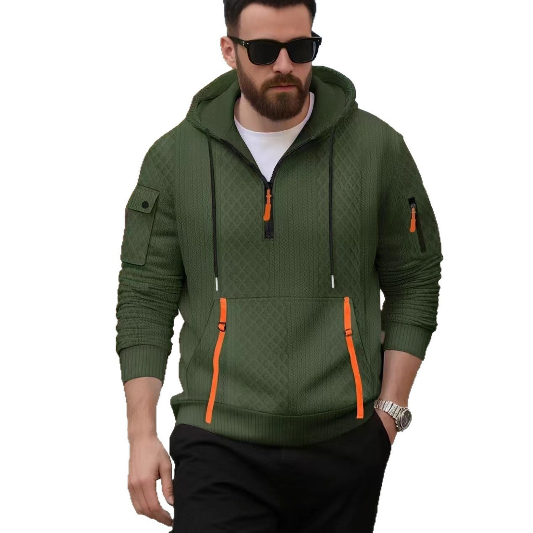 Herren stylischer Kapuzenpullover mit modernen Reißverschlusstaschen Echoarchiv