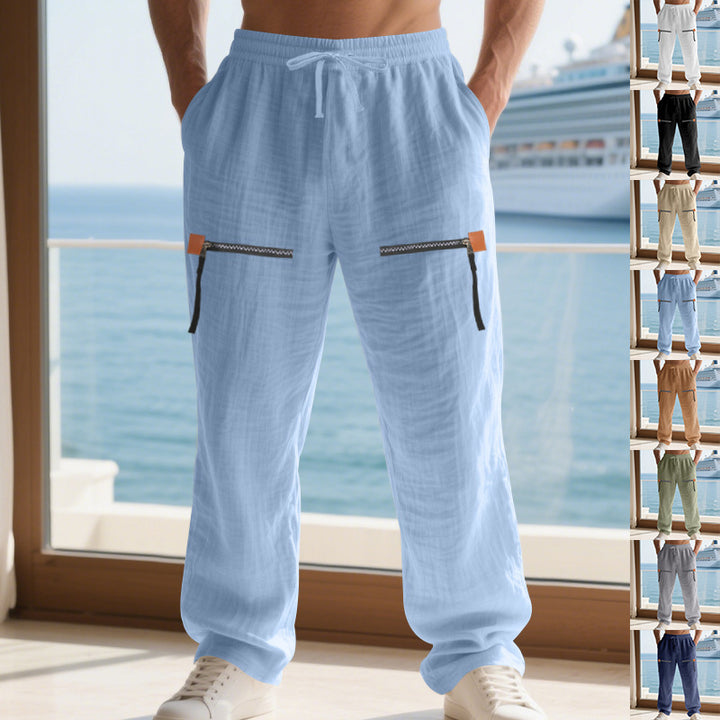 Herren Multifunktionale Cargo-Hosen mit Reißverschlusstaschen und elastischem Bund Echoarchiv