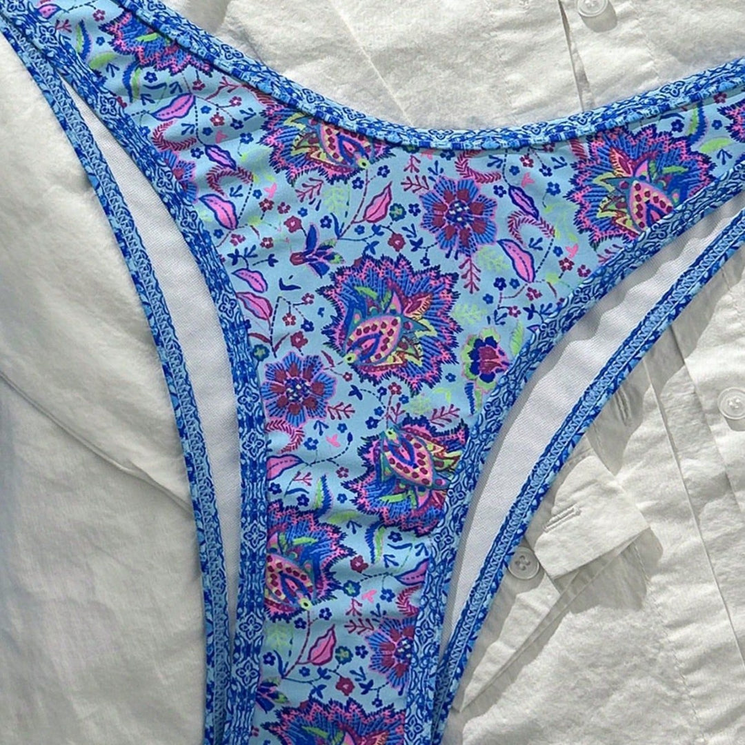 Damen Triangel-Bikini mit lebhaftem Blumenmuster Echo Archiv