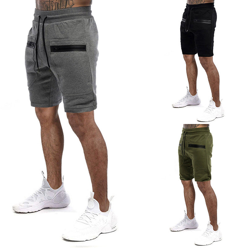 Herren Sportliche Shorts mit verstellbarem Bund und seitlichen Reißverschlusstaschen Echoarchiv