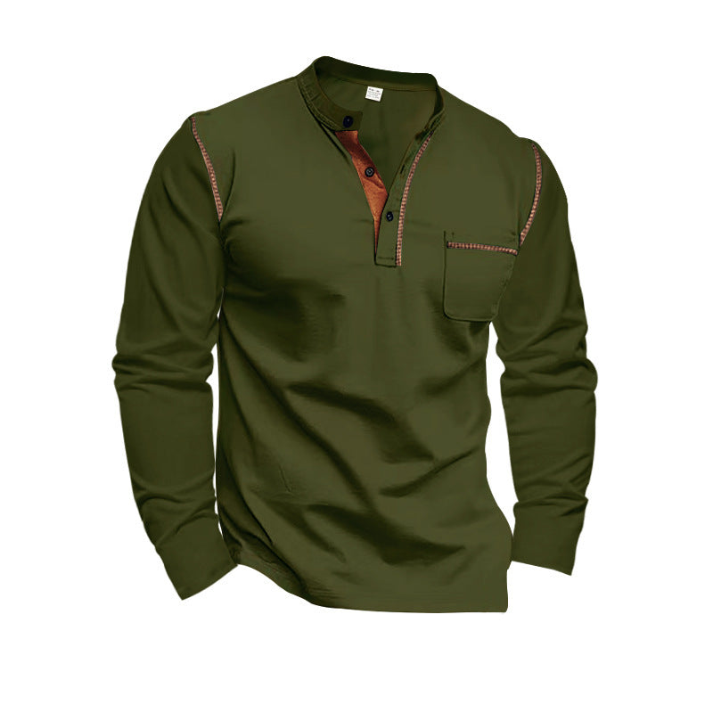 Herren Langarmshirt mit eleganten Kontrastdetails Echoarchiv
