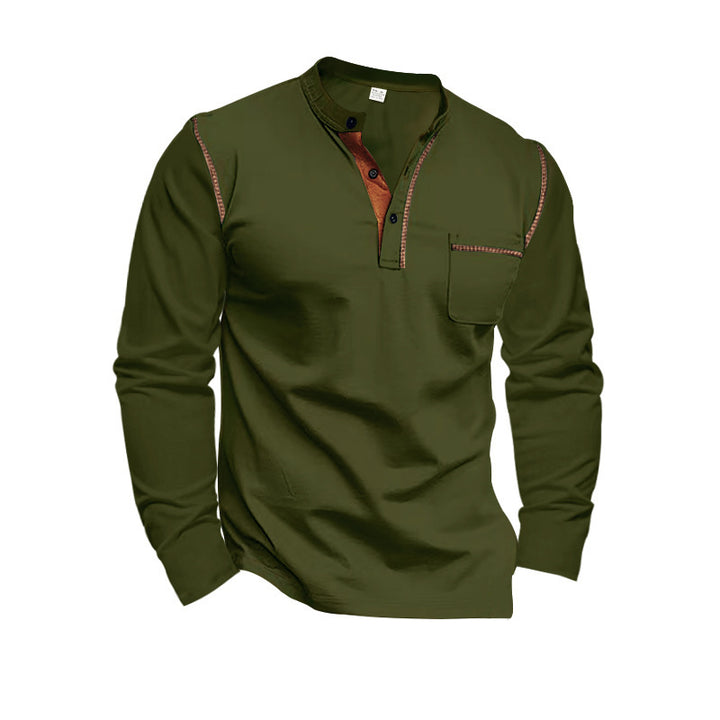 Herren Langarmshirt mit eleganten Kontrastdetails Echoarchiv