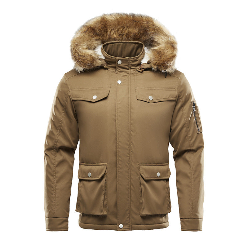 Herren isolierte Winterjacke mit abnehmbarer Kapuze und Futter Echoarchiv