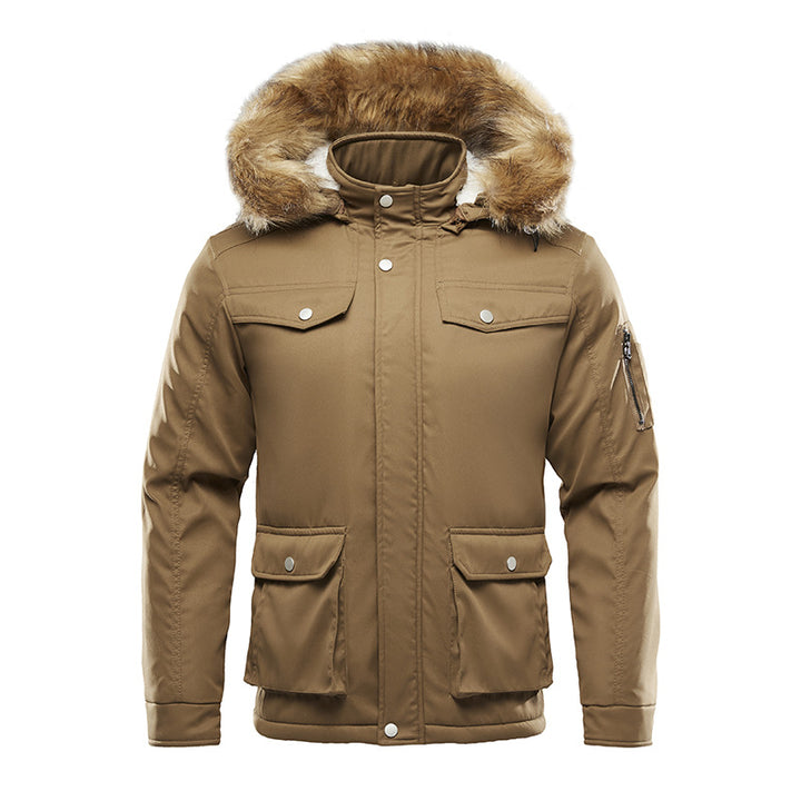 Herren isolierte Winterjacke mit abnehmbarer Kapuze und Futter Echoarchiv