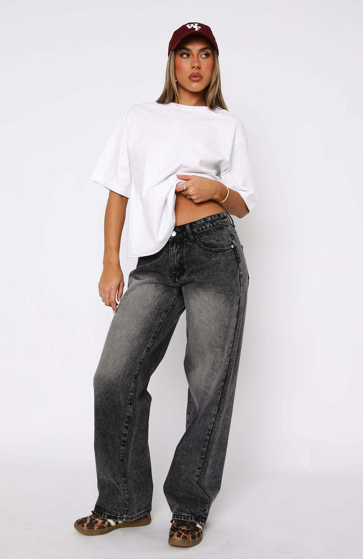 Damen lässige weite Jeans mit hohem Bund und modischem Schnitt Echo Archiv