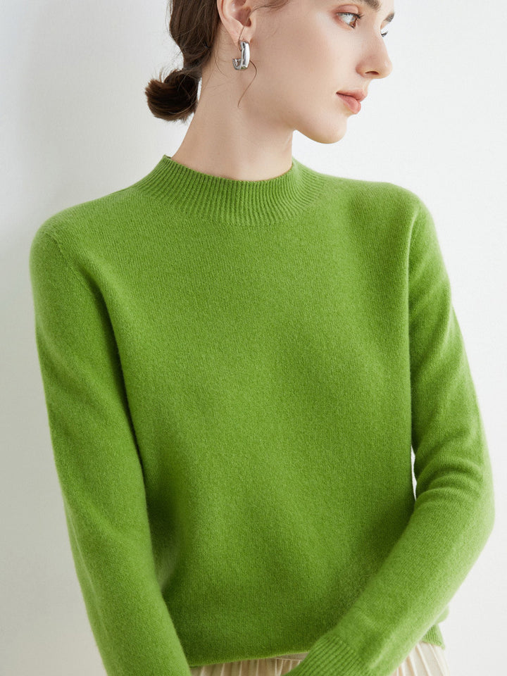 Damen Kurz-Mockneck-Pullover aus Kaschmir‑Look mit leichter Flauschoptik Echoarchiv