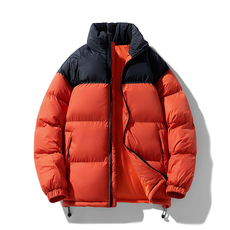 Herren gepolsterte Thermo-Daunenimitatjacke mit hohem Stehkragen und Kordelzug – Marzano