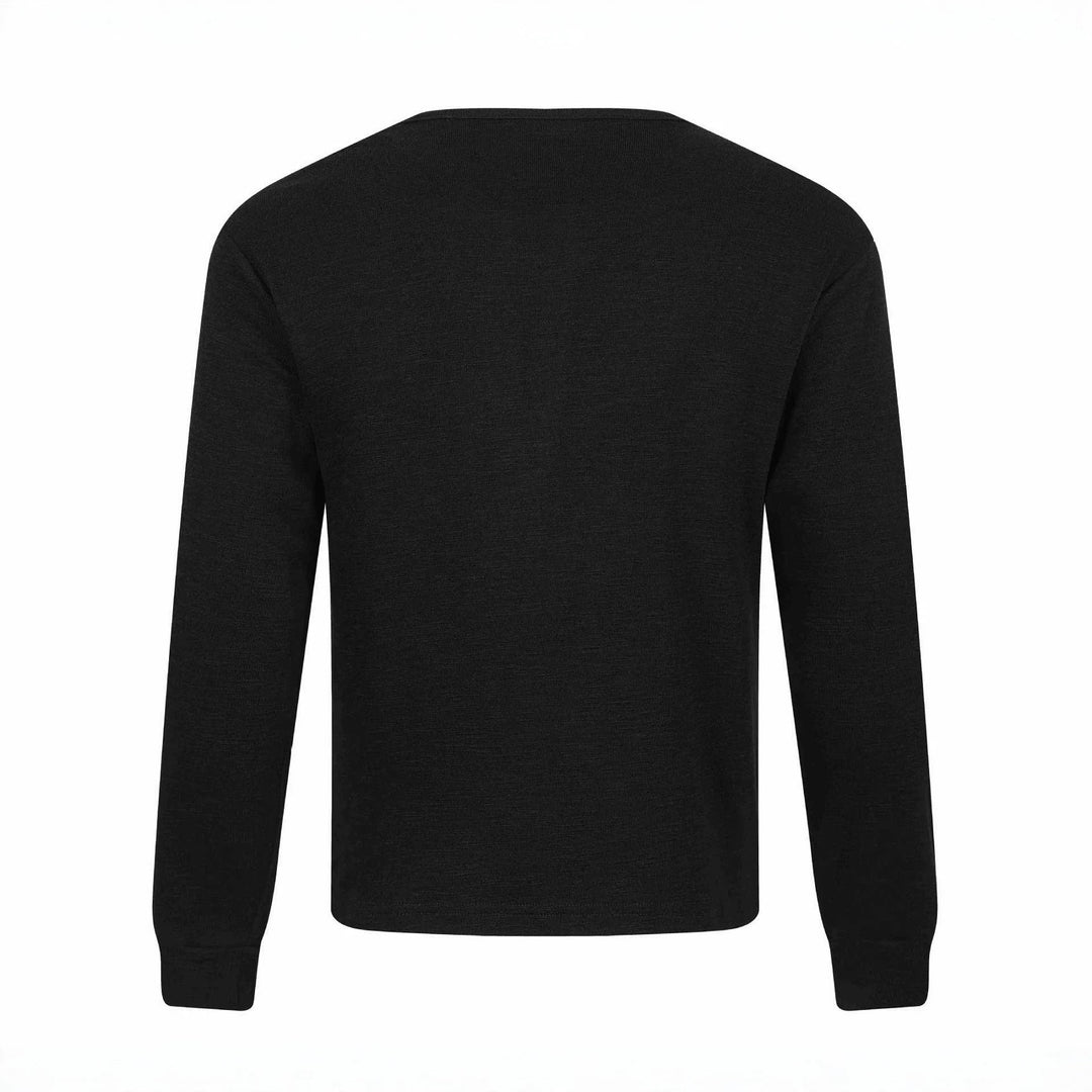 Herren Langärmeliges Henleyshirt mit vintage-Print und Knopfleiste Echoarchiv