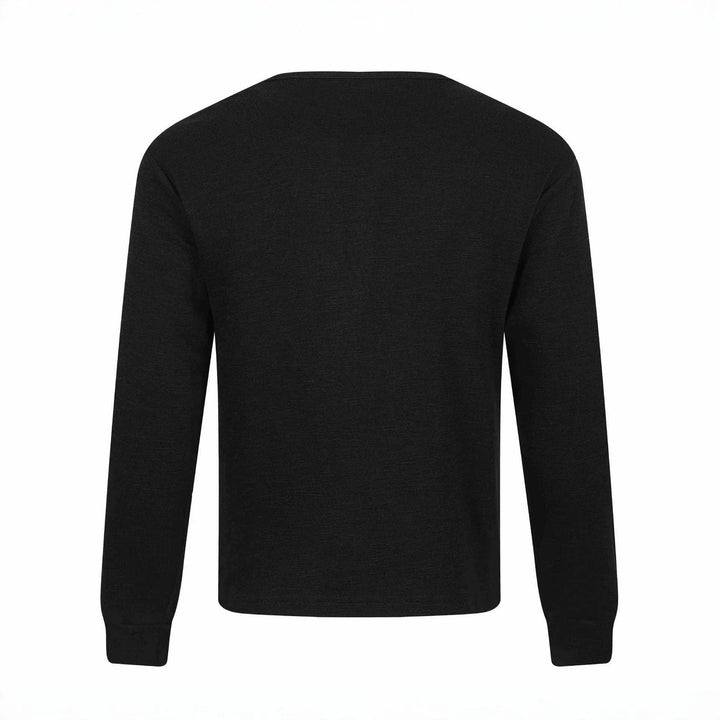Herren Langärmeliges Henleyshirt mit vintage-Print und Knopfleiste Echoarchiv